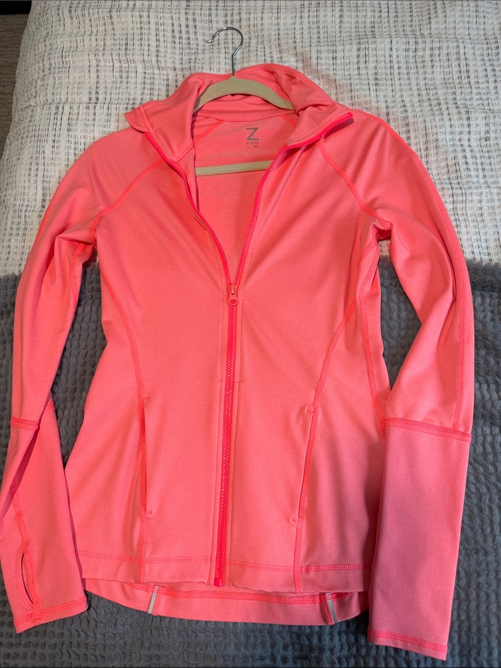 Full-Zip Active Jacket - Neon Coral Pink